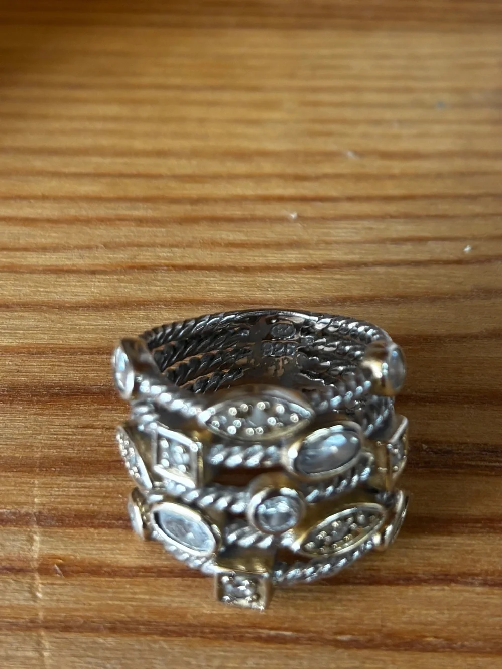925 Sterling Silver Layered Ring Size 5.5